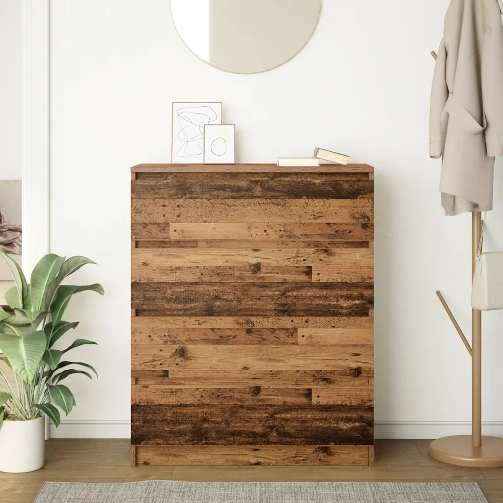 Credenza Legno Antico 80x35x99 cm in Legno Multistrato