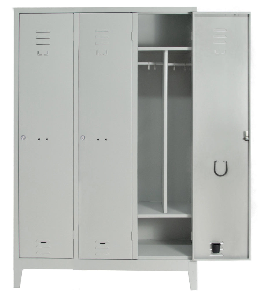 Armadietto per spogliatoi con divisorio sporco/pulito a 3 posti cm. 101x50x180h