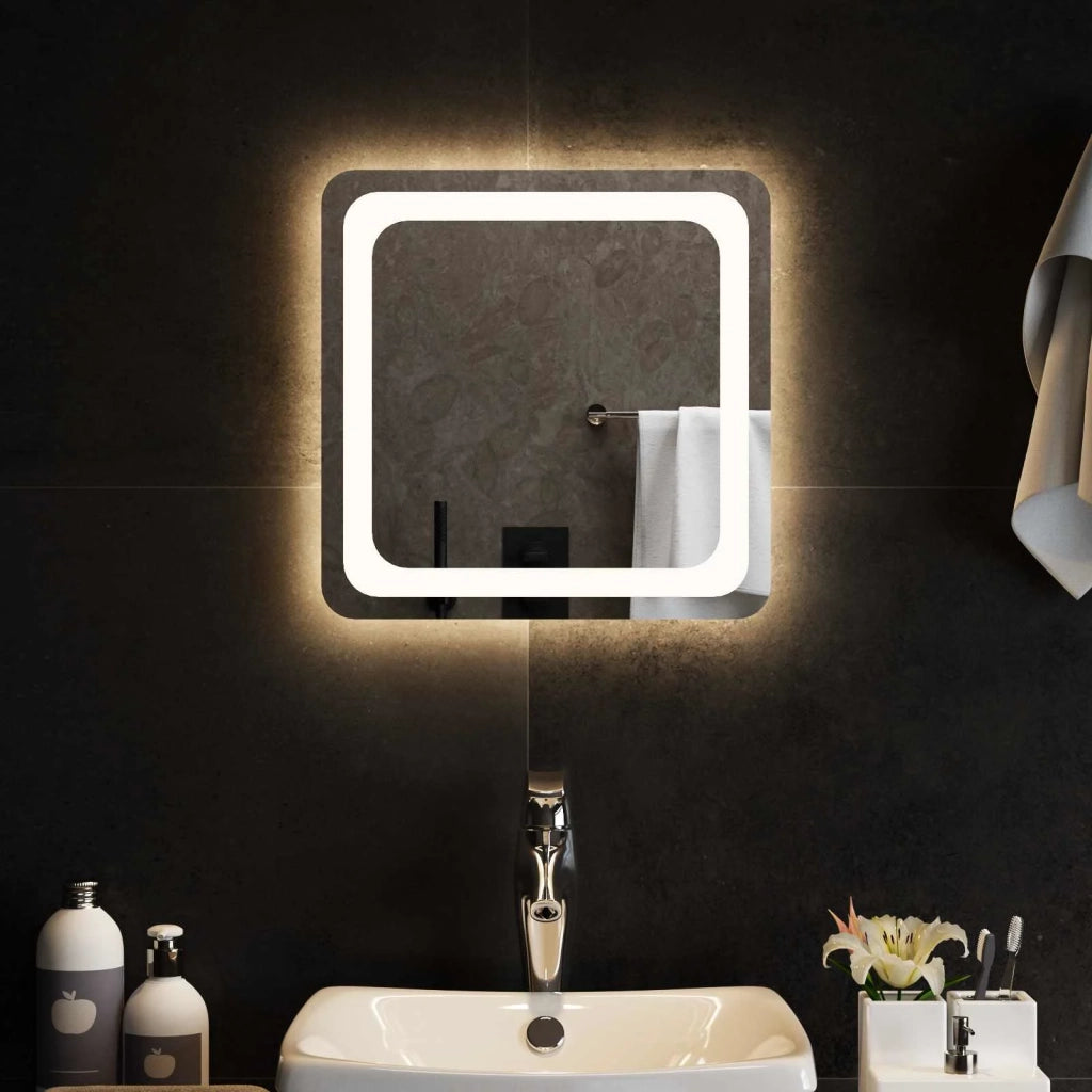 Specchio da bagno LED Trasparente 40 x 40 cm vetro temperato 42045826