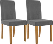 Set di 2 sedie per sala da pranzo Ina Cord anticate chiare 4