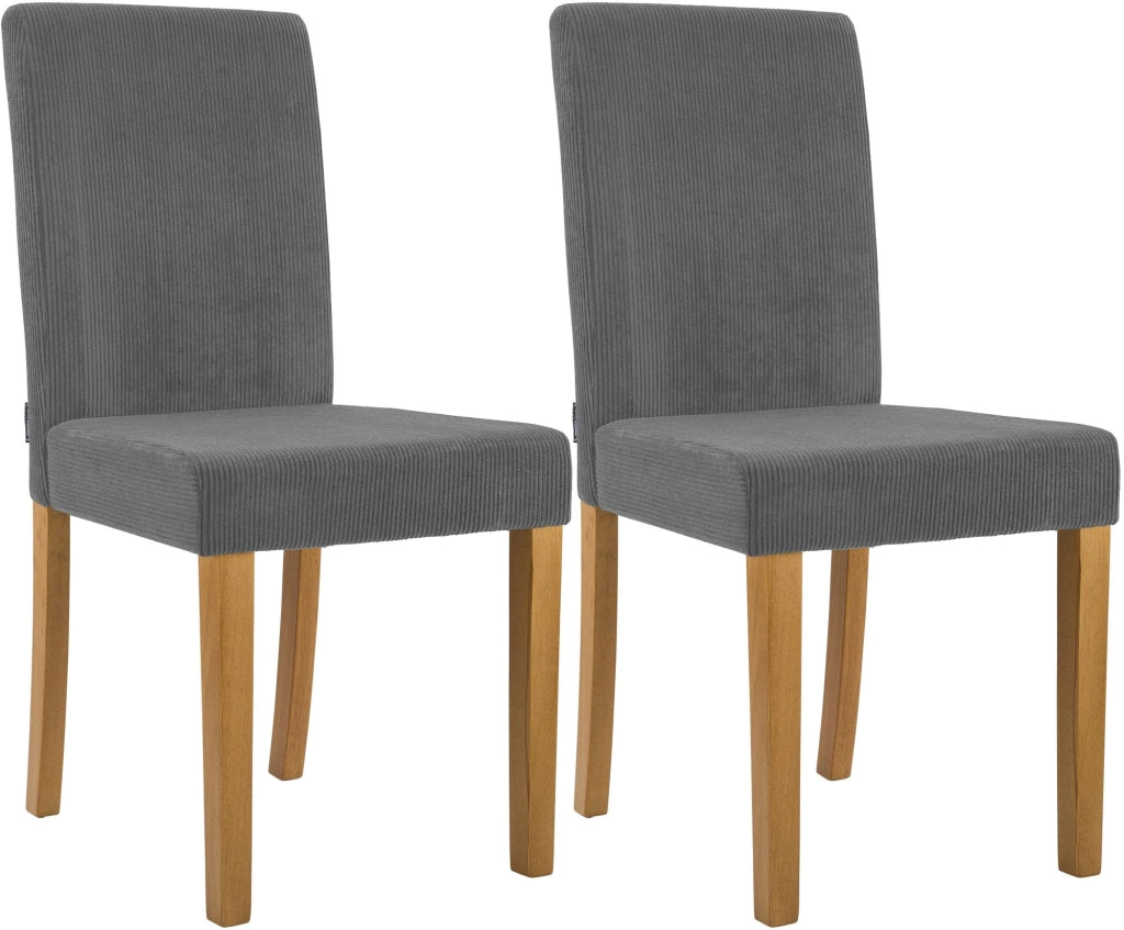 Set di 2 sedie per sala da pranzo Ina Cord anticate chiare 4