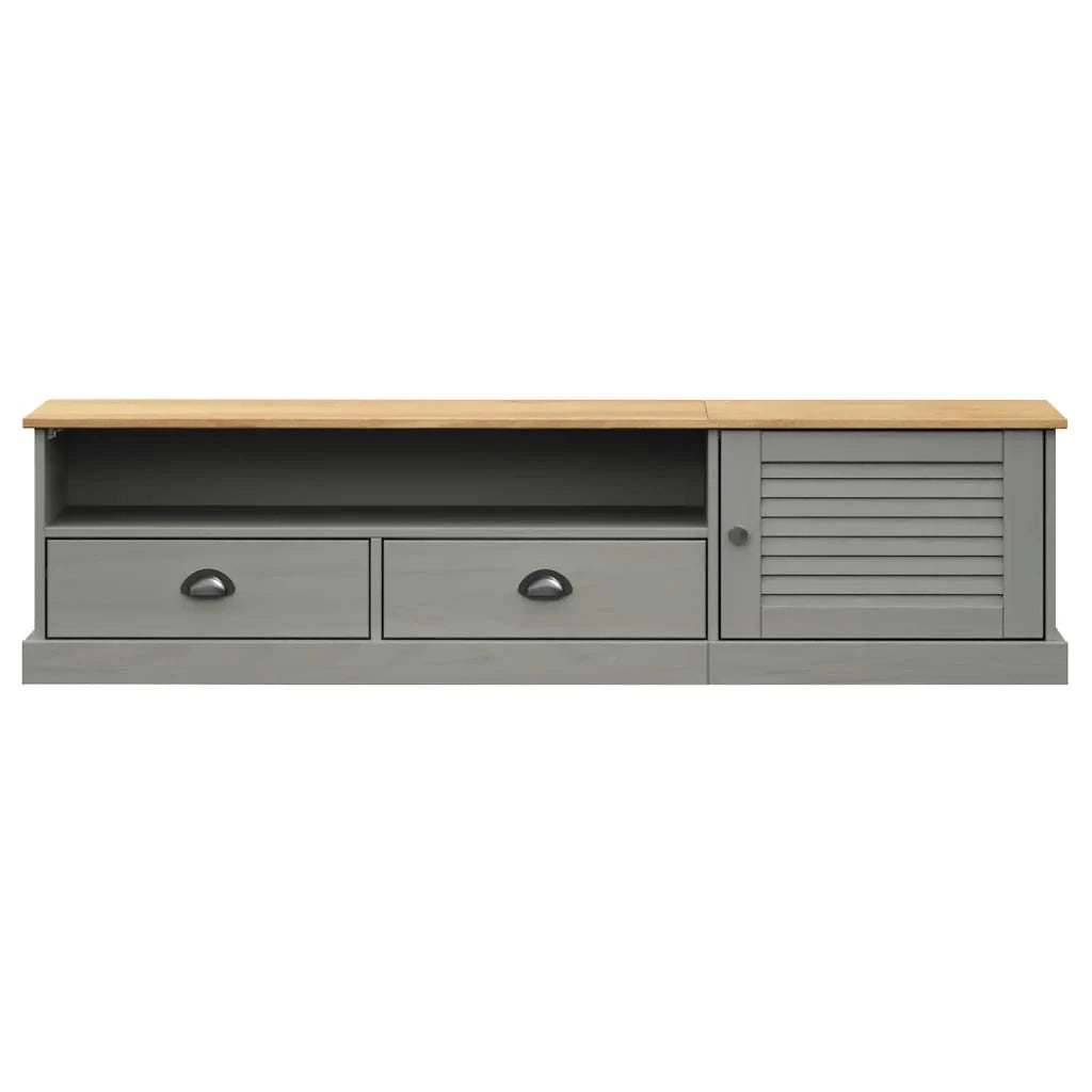 Mobile TV multimediale mensola TV credenza TV per sala da pranzo soggiorno camera da letto 156 x 40 x 40 cm legno massello di pino grigio 02_0028512