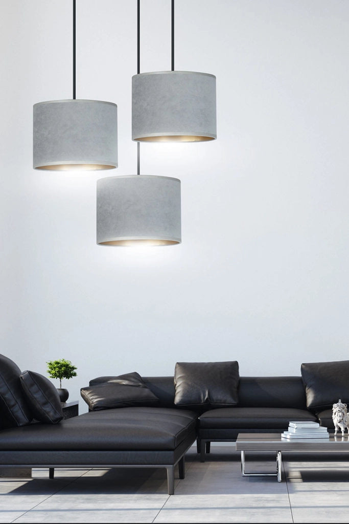 Lampadario Emibig Hilde 3 3xE27 premium grigio nero oro