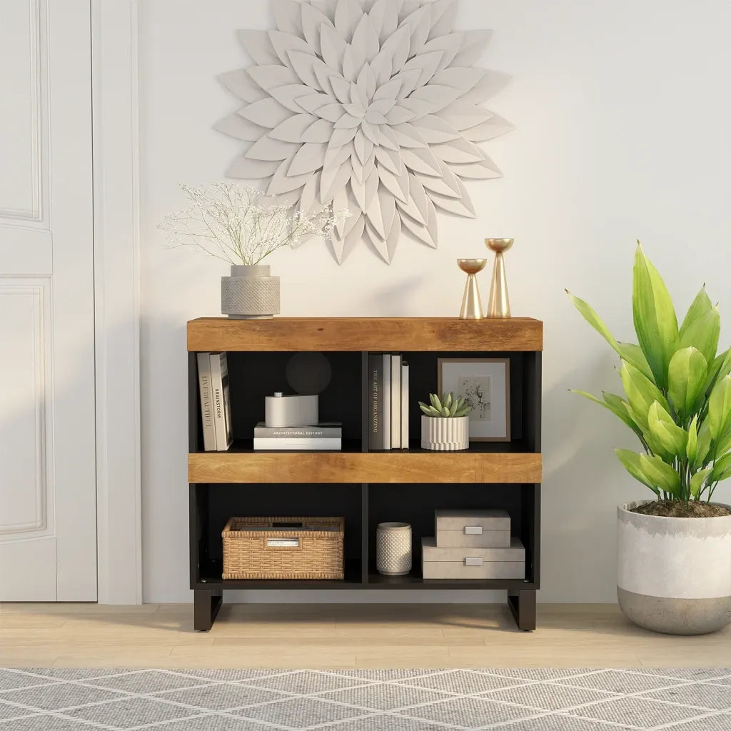 Credenza-Buffet-Armadio da cucina 85x33x75 cm in Legno Massello di Mango 838315