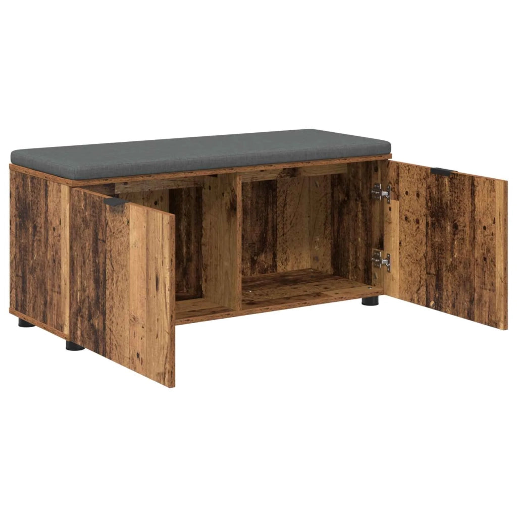 Panca per ingresso con cuscino-Sgabello-Panca da Corridoio Legno vecchio 100 x 38 x 46 cm 170822