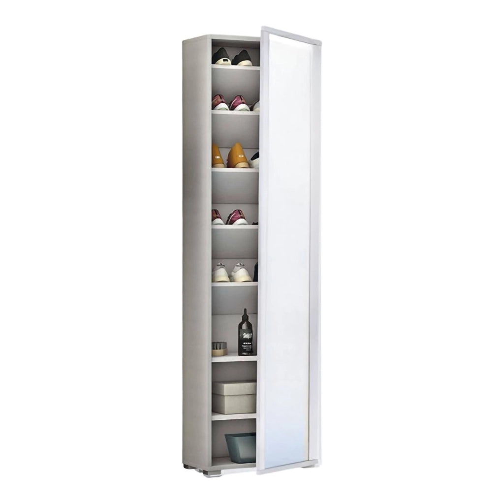 Mobile Portascarpe Asiago, Scarpiera 7 Ripiani Made in Italy, 50x32x182h cm Bianco