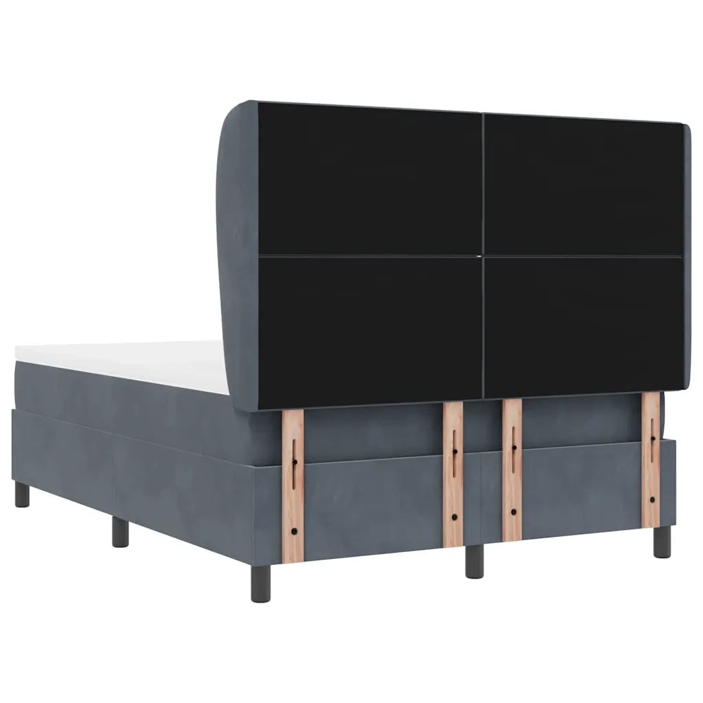 Letto a molle con testiera Grigio scuro 200 x 160 cm Velluto 3340989
