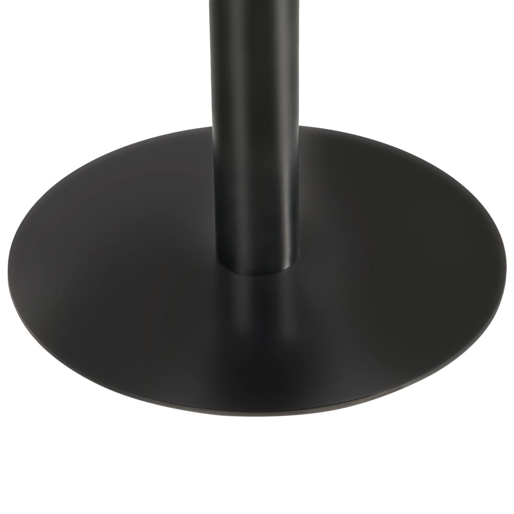 Tavolino da giardino Bistro Marrone scuro e nero Piano rotondo 60x60 cm Base metallica Rustico moderno