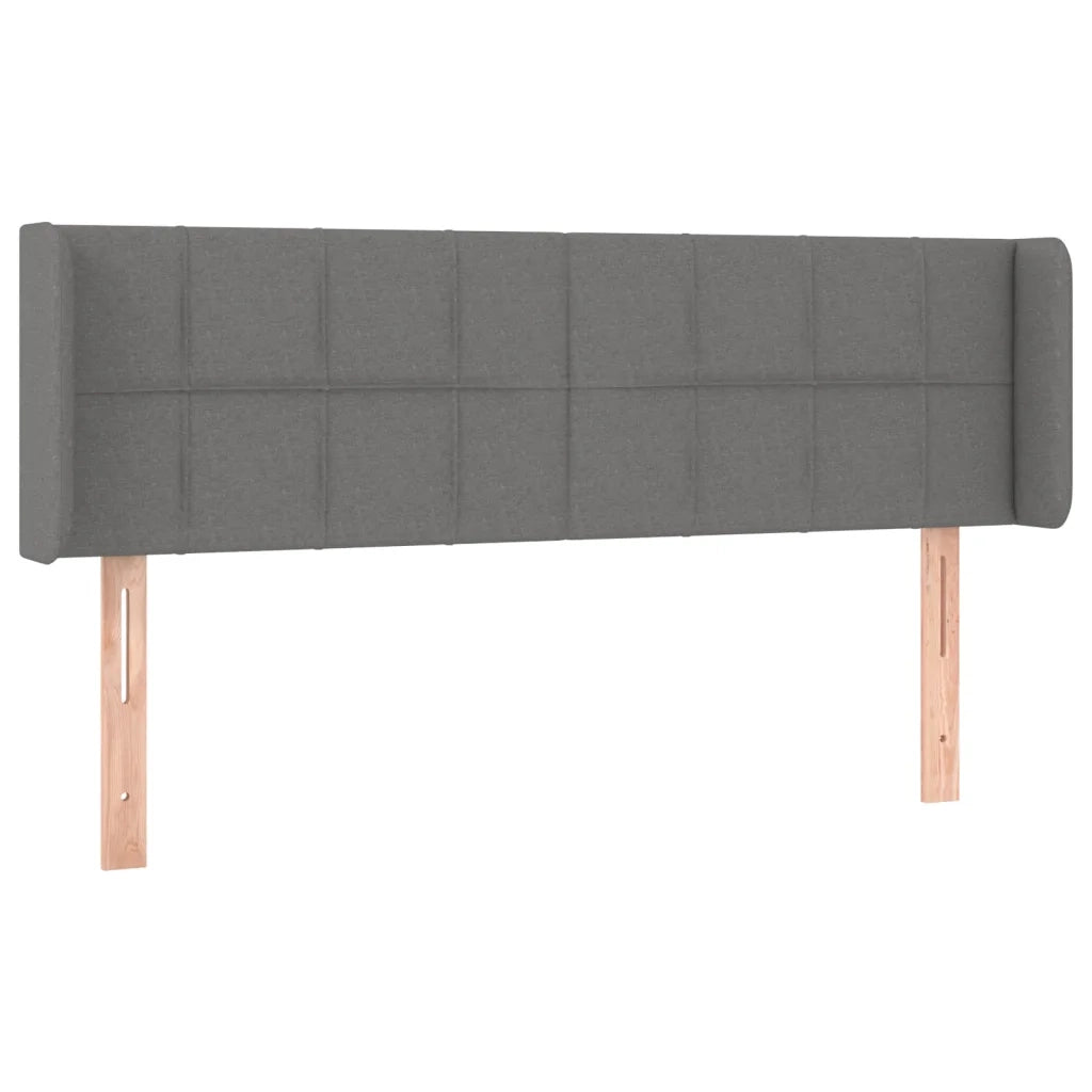 Testiera | Testata ad Orecchio Grigio Scuro 147x16x78/88 cm in Tessuto