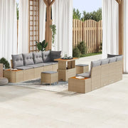 Set Divano da Giardino 11 pcs Beige polyrattan