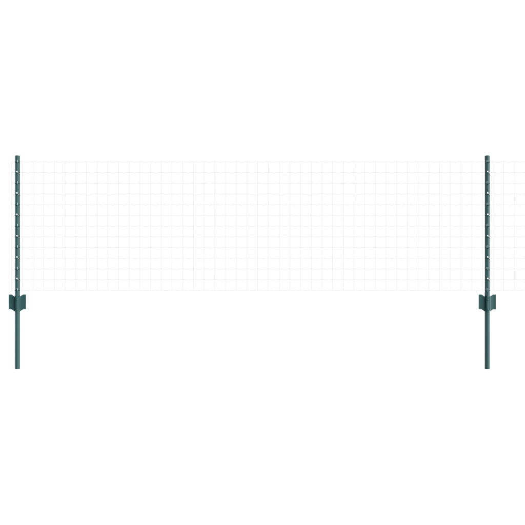 Pali di Recinzione 5 pcs U-Channel Verde 60 cm Acciaio