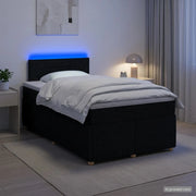 Letto box spring con materasso Nero 120 x 190 cm Tessuto 3452878