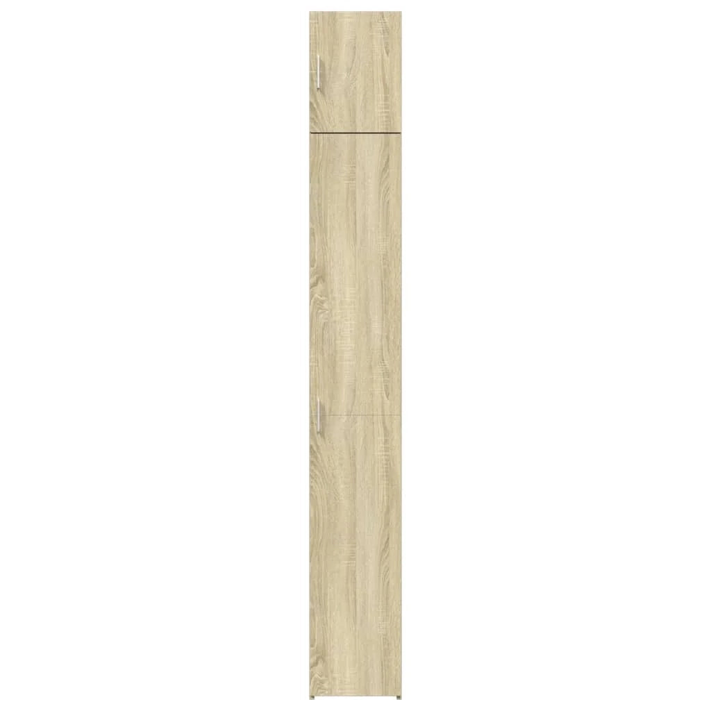 Mobile contenitore sottile 30 x 42,5 x 225 cm 8 scomparti verticali stile contemporaneo legno di rovere Sonoma 02_0055548