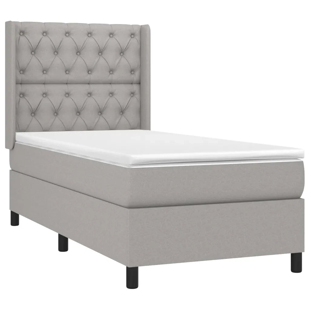 Giroletto a Molle con Materasso Grigio Chiaro 80x200 cm Tessuto 3131625