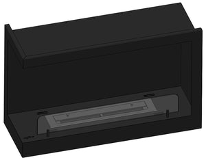 Camino a Bioetanolo da Incasso 80x45 cm Inside P800 V2 Angolo a Destra Nero con Vetro