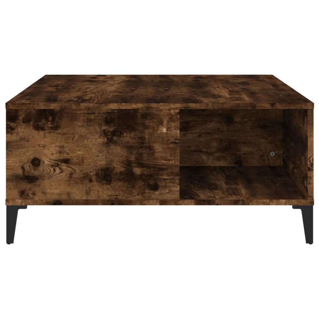 Tavolino da Salotto-Tavolino da soggiorno-Tavolo Rovere Fumo 80x80x36,5 cm Legno Multistrato 913097