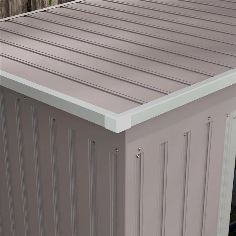 CAPANNO ATTREZZI CON TETTO INCLINATO 2 INGRESSI E PRESE D'ARIA IN ACCIAIO ZINCATO 213X130X172 CM GRIGIO