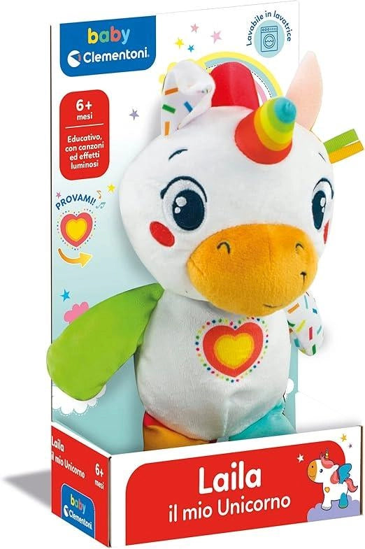 Laila Il Mio Unicorno, Peluche Interattivo e Educativo, Stimola Sviluppo Multisensoriale e Linguistico, Lavabile in Lava