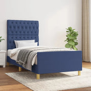 Giroletto senza Materasso-Struttura Letto Blu 90x200 cm in Tessuto 291426
