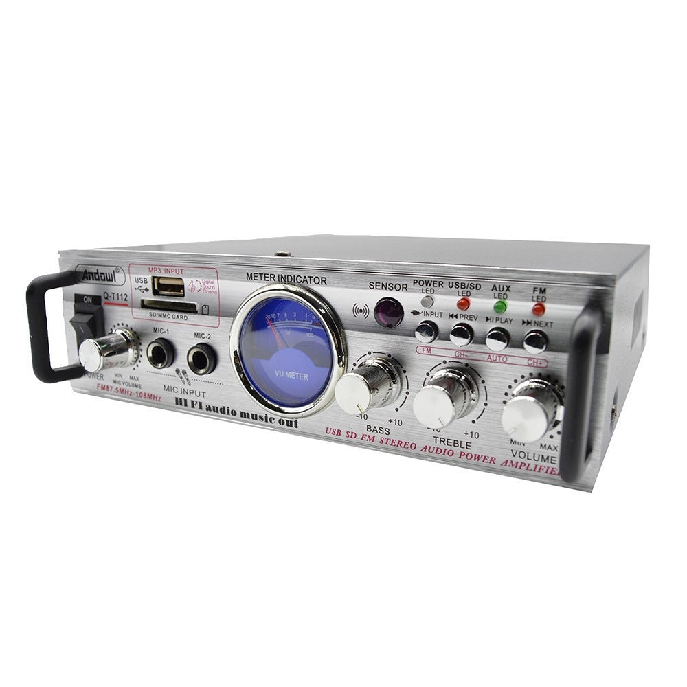 Trade Shop - Amplificatore Stereo Bluetooth Usb Funzione Mini Super Bass Telecomando Q-t112 -