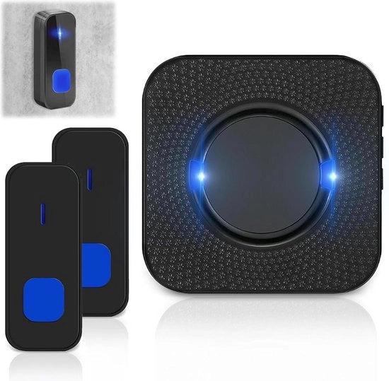 Deurbel wireless su batterie - 2 trasmettitori - deurbel wireless - 400 m di portata - deurbel wireless con 55 melodie - 5 livelli di volume