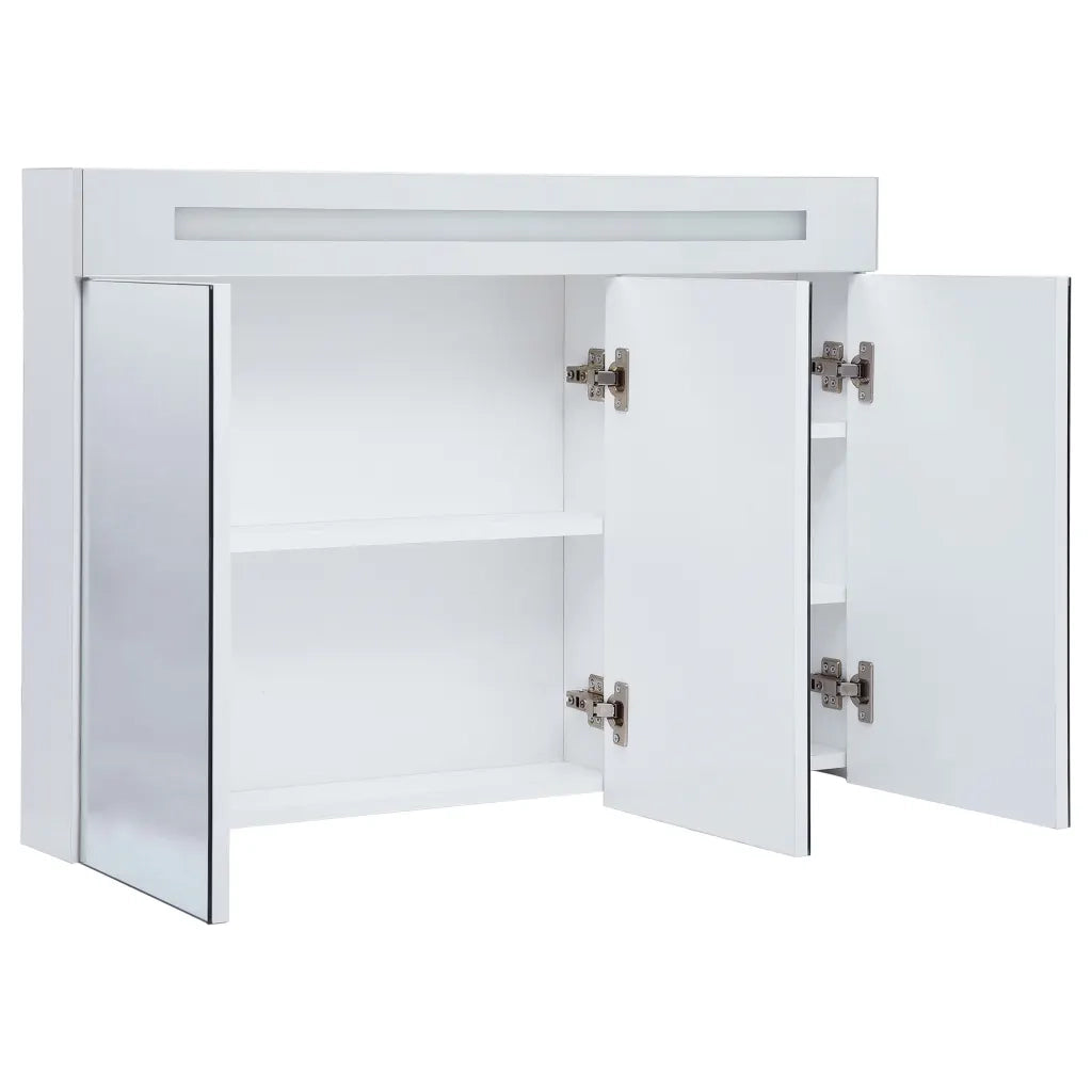 Armadietto Bagno con Specchio e LED 88x13x62 cm 285121