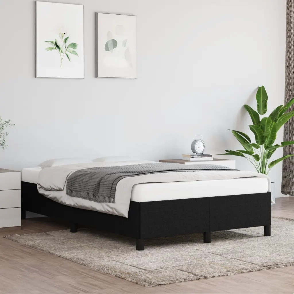 Giroletto senza Materasso Nero 120x190 cm in Tessuto 379510