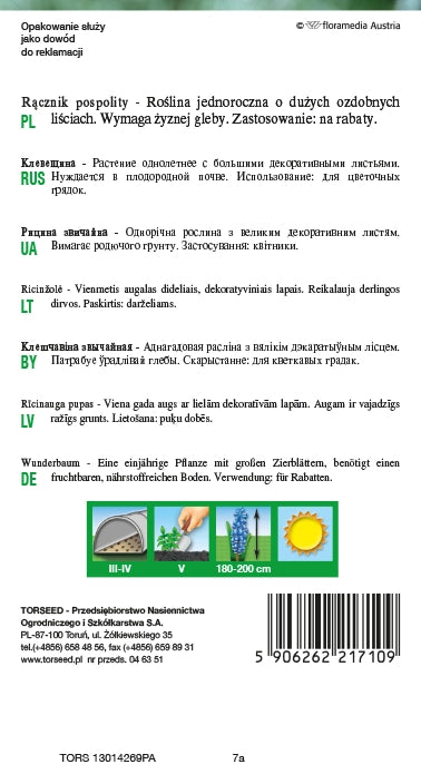 Castore - Ricinus communis foglia rossa 6g