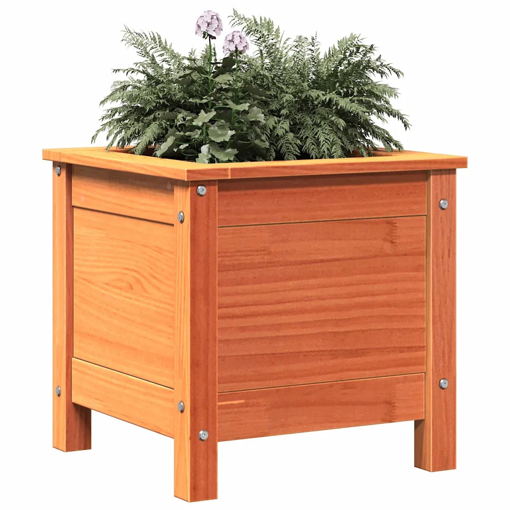 Vaso da giardino-Fioriera Esterno-Contenitore per Piante Marrone cerato 40 x 40 x 39 cm Pino massello