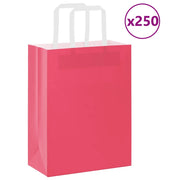 Sacchetti di Carta 250 pz con Manici Rosa 21x11x28 cm