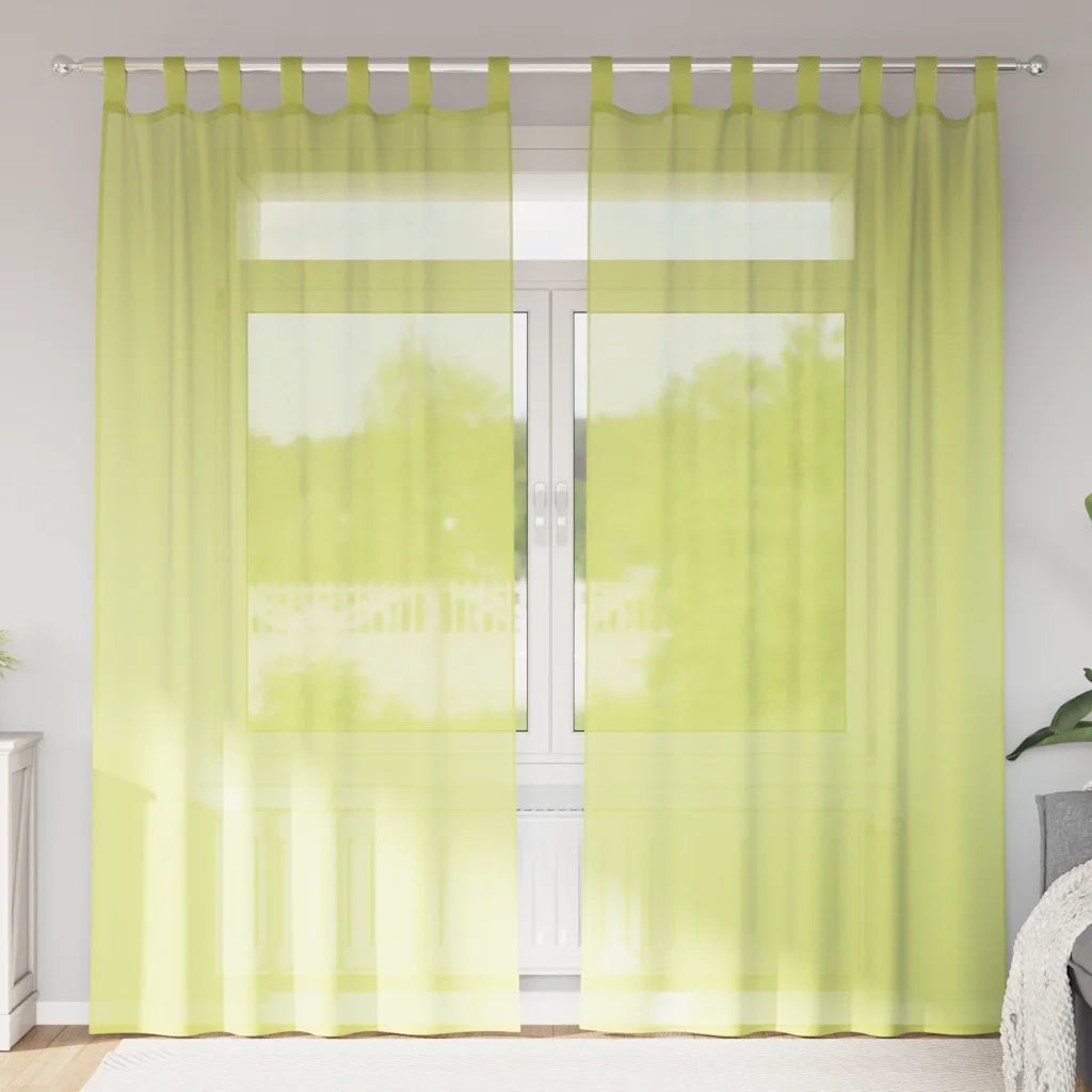 Tende in Voile con Linguetta 2 pz Verde Mela