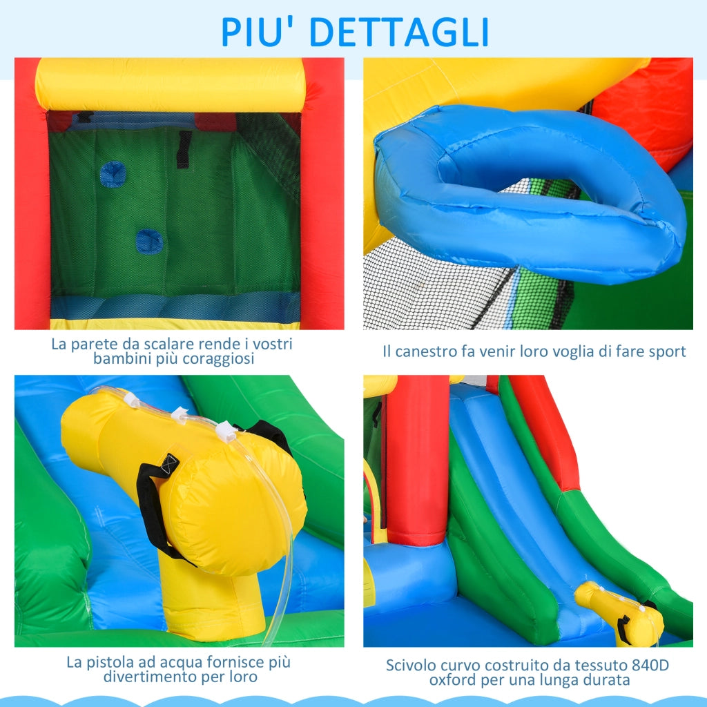Gonfiabile Bambini con Scivolo Trampolino Piscina ¨C zephmum ¨C 330x245x215cm