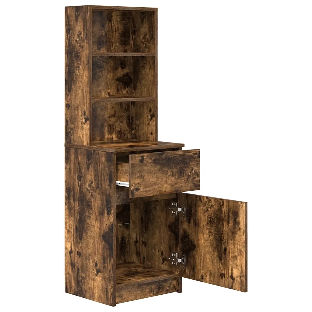 Comodino Rovere Fumo 39x35x125 cm in Legno Multistrato 861314