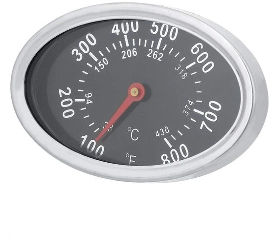 Termometro per Smoker - Misuratore di Temperatura per Barbecue - con Celsius e Fahrenheit - per Grill a Legna e a Gas - Indicatore di Calore per Carne...
