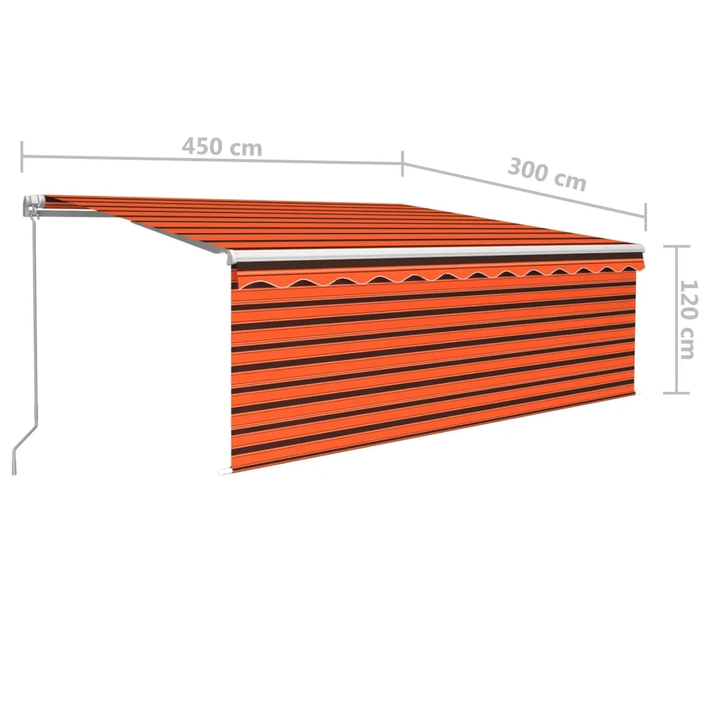 Tenda da Sole Retrattile con Parasole 4,5x3 m Arancio e Marrone cod mxl 73746