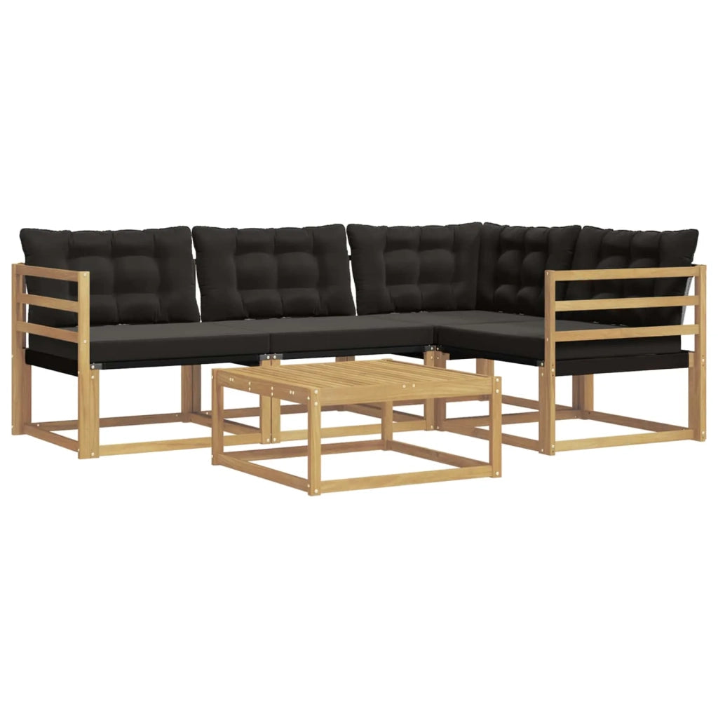 Set di divani da esterno 5 pz Bianco e Nero 3388650