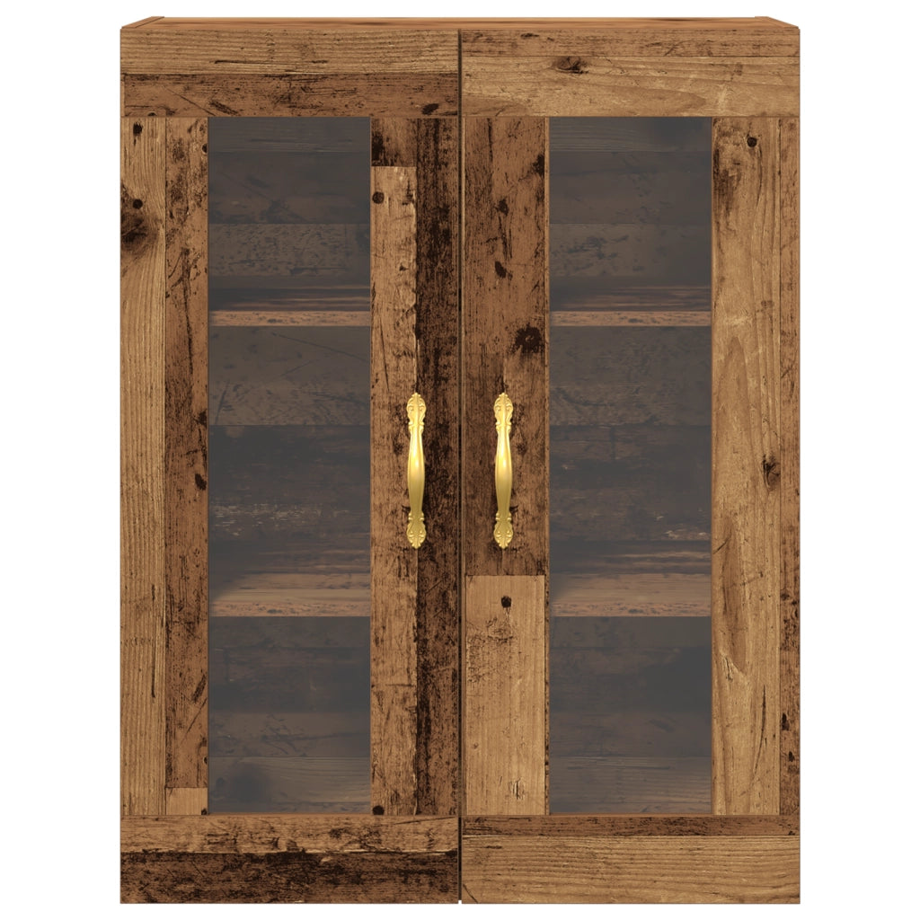 Armadio a muro con porte in vetro in legno vecchio 69,5x34x90 cm