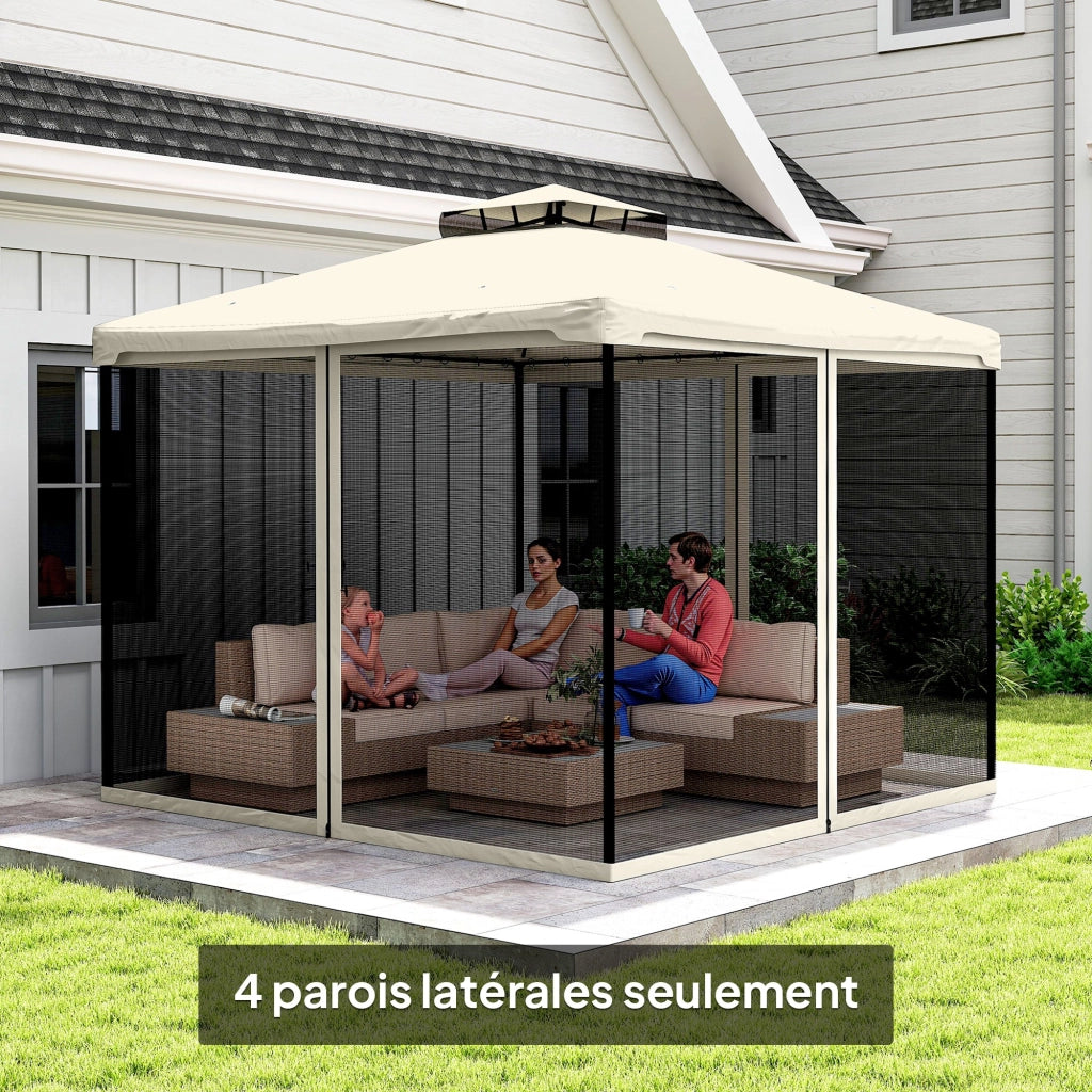 Zanzariere per gazebo giardino 3x3 m ¨C zephmum ¨C 4 pz grigio nylon