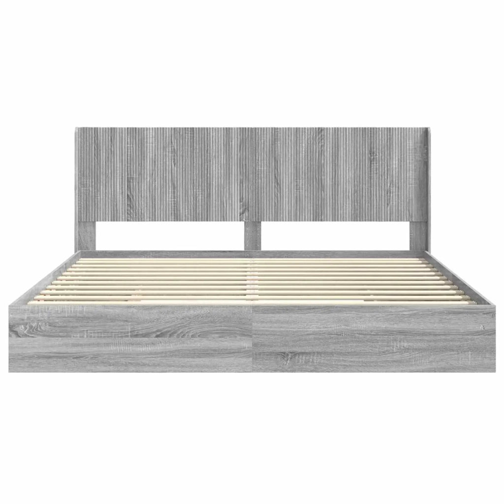 Struttura del letto con stoccaggio e testata Grigio Sonoma 3414000