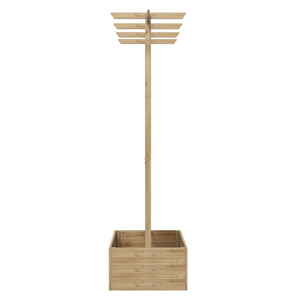 Letto per Orto con Traliccio e Pergola 160x55x183 cm in Legno Naturale