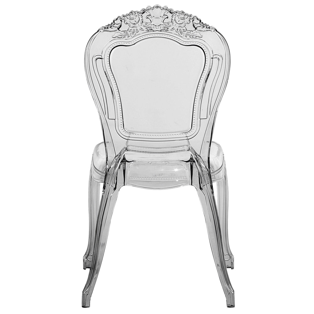Set di 2 sedie da pranzo Nero trasparente acrilico solido schienale senza braccioli impilabili design vintage moderno