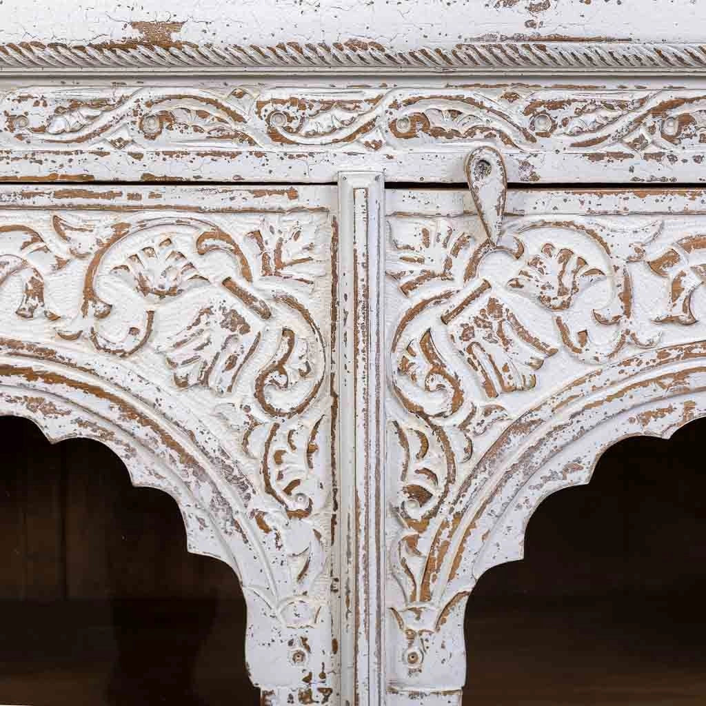 Credenza in legno bianco 204x43x101