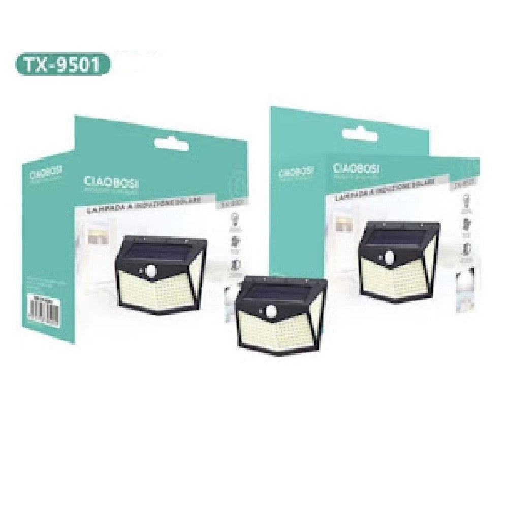 Trade Shop - Lampada Solare Fotovoltaico Sensore Luce 212led Esterno Giardino Faretto Tx-9501 -