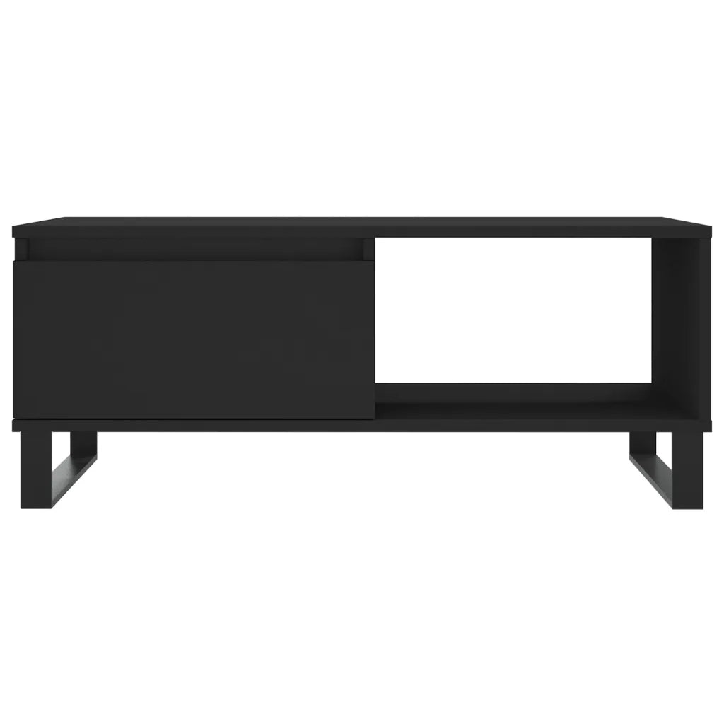 Tavolino da Salotto Nero 90x50x36,5 cm in Legno Multistrato 830573