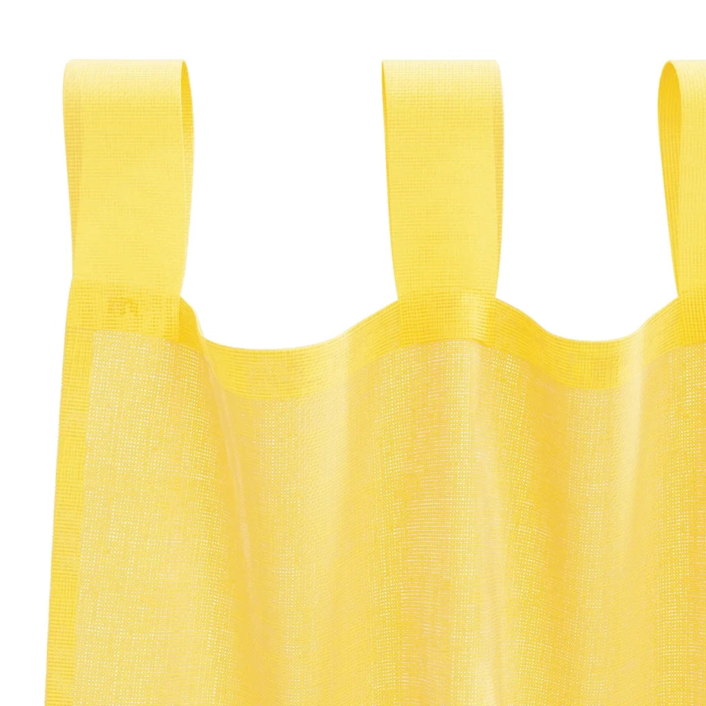 Tende in Voile con Passanti 2 pz Giallo 140x245 cm 4102319