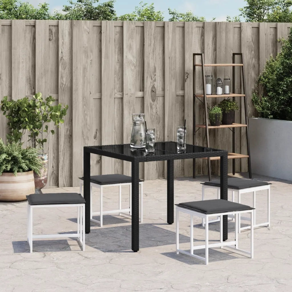 Sgabelli Giardino con Cuscini 4 pz Bianchi Acciaio e Textilene CFW2805211