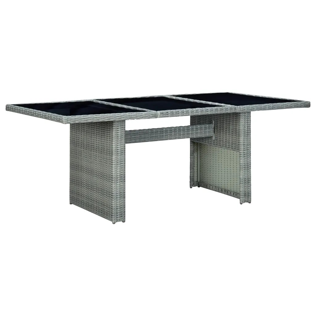 Set Pranzo da Giardino 9pz con Cuscini Polyrattan Grigio Chiaro 3060175
