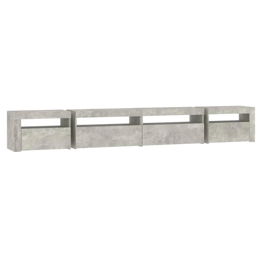 Mobile TV multimediale scaffale TV credenza mobile TV sala da pranzo soggiorno camera da letto con luci LED 270 x 35 x 40 cm grigio 02_0026579