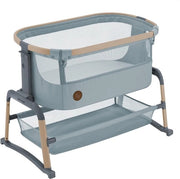 Culla per Bambini a Rete Tutta Intorno 0-6 Mesi Max 9 kg Letto con Modalità di Rotazione e 4 Posizioni di Reclino e 5 Livelli di Altezza Rotazione Facile e Portatile con 2 Ruote - Soluzione di Sonno Comoda per Bambini