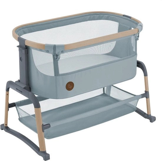Culla per Bambini a Rete Tutta Intorno 0-6 Mesi Max 9 kg Letto con Modalità di Rotazione e 4 Posizioni di Reclino e 5 Livelli di Altezza Rotazione Facile e Portatile con 2 Ruote - Soluzione di Sonno Comoda per Bambini